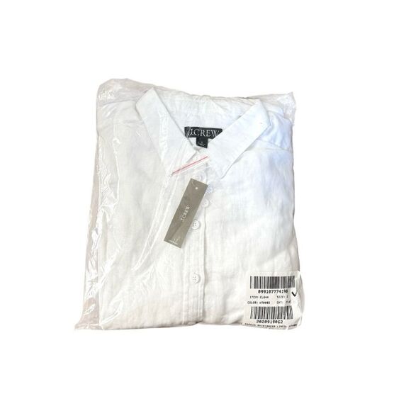 NWT J CREW Tunic shirt-dress in linen in white - Picture 7 of 9